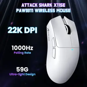 Мишка Attack Shark X11SE, Wireless/Bluetooth, 22000dpi. (PAW3311), 6кн., White (X11SEW_AS) UA