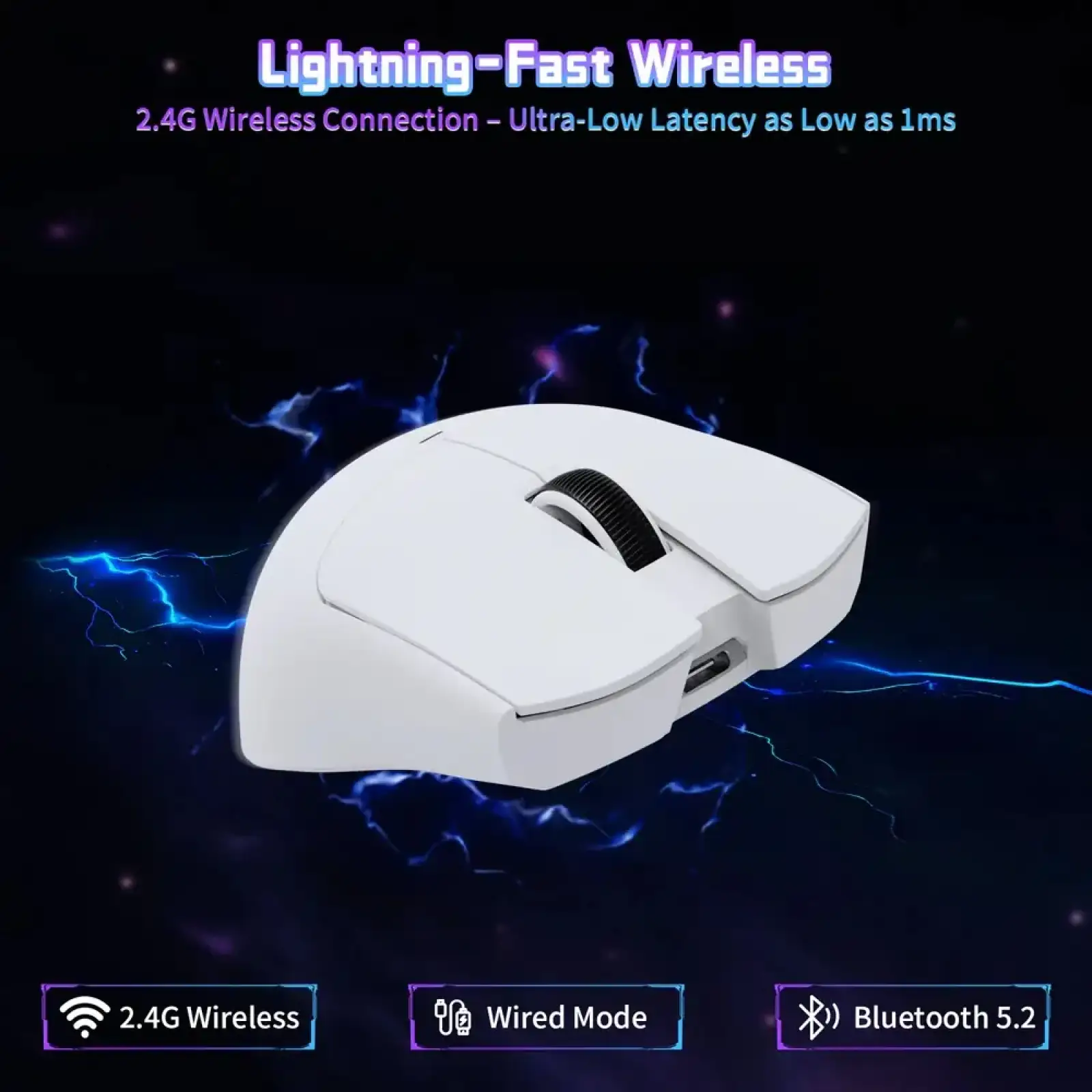 Мишка Attack Shark X11SE, Wireless/Bluetooth, 22000dpi. (PAW3311), 6кн., White (X11SEW_AS) UA
