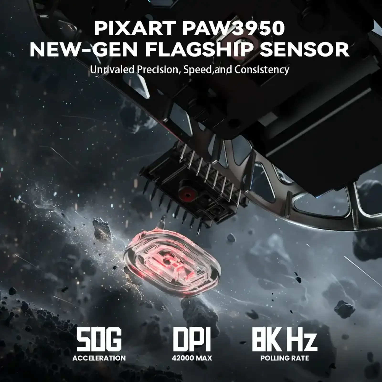 Мишка Attack Shark R2, Wireless/Bluetooth, 42000dpi, (PAW3950), 6кн., Black (R2B_AS) UA