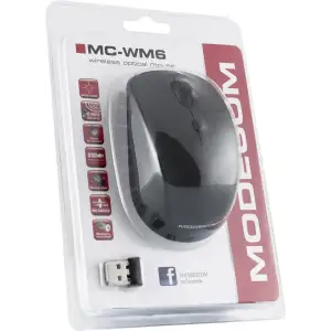 Мишка Modecom MC-WM6, бездротова, 3кн., 1600dpi, нано ресівер, чорна (M-MC-0WM6-100) UA