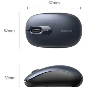 Мишка UGREEN 2.4GHz MU105, бездротова, 2400dpi., 3кн., Синя (90550) UA