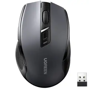 Мишка UGREEN 2.4GHz MU006 бездротова, Bluetooth, 4000dpi., 4кн.,Silence Design, Чорна (15063) UA
