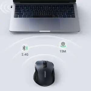 Мишка UGREEN 2.4GHz MU006 бездротова, Bluetooth, 4000dpi., 4кн.,Silence Design, Чорна (15063) UA