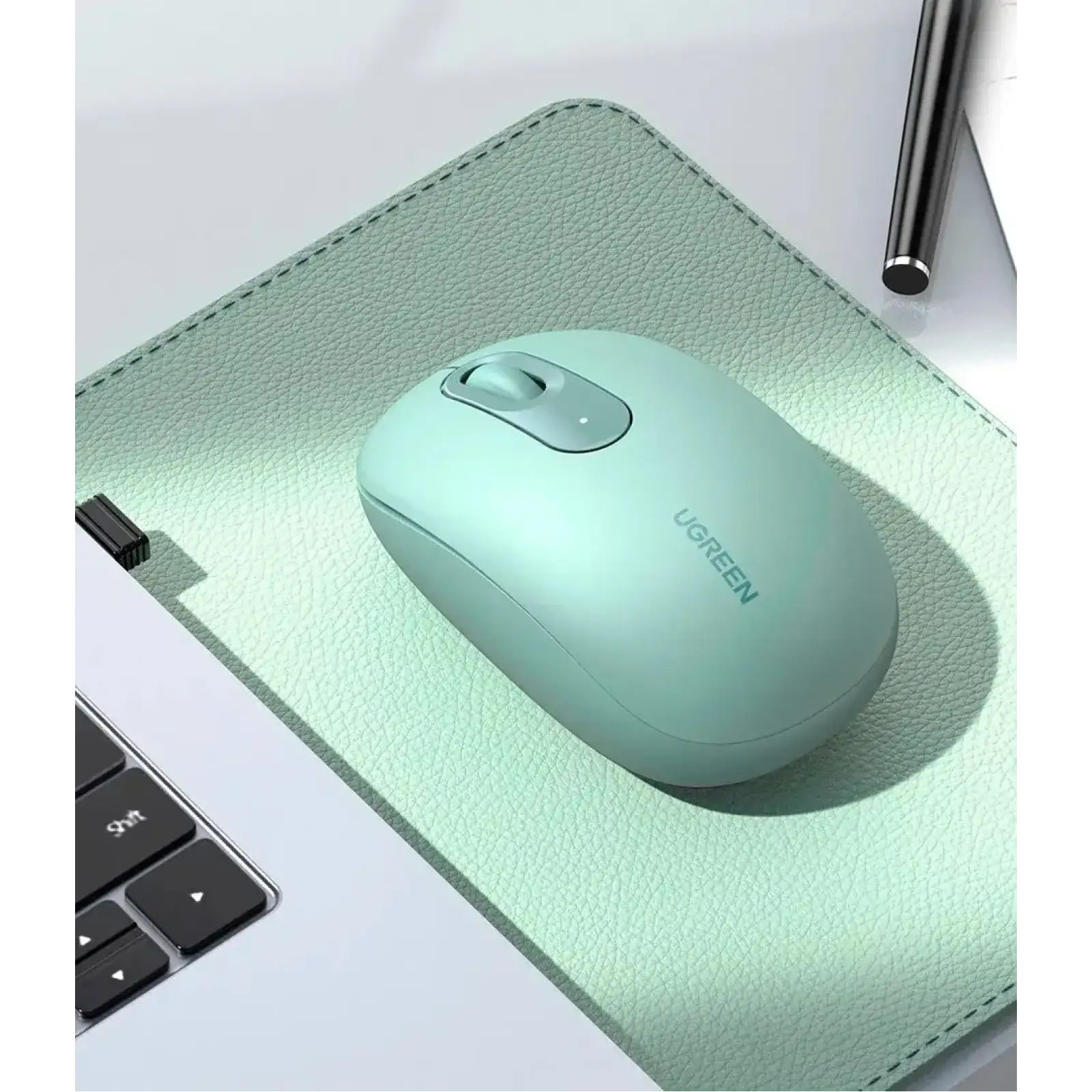 Мишка UGREEN 2.4GHz MU105, бездротова, 2400dpi., 3кн., Зелена (90672) UA