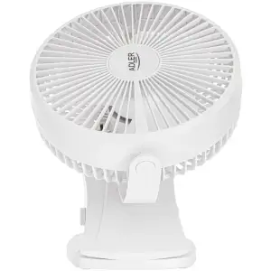 Вентилятор AdlerAD 7342 white настільний/ акумуляторний/ 5Вт/ D=15.5см/ USB-C/ білий (AD7342W) UA