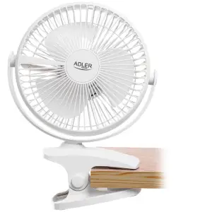 Вентилятор AdlerAD 7342 white настільний/ акумуляторний/ 5Вт/ D=15.5см/ USB-C/ білий (AD7342W) UA