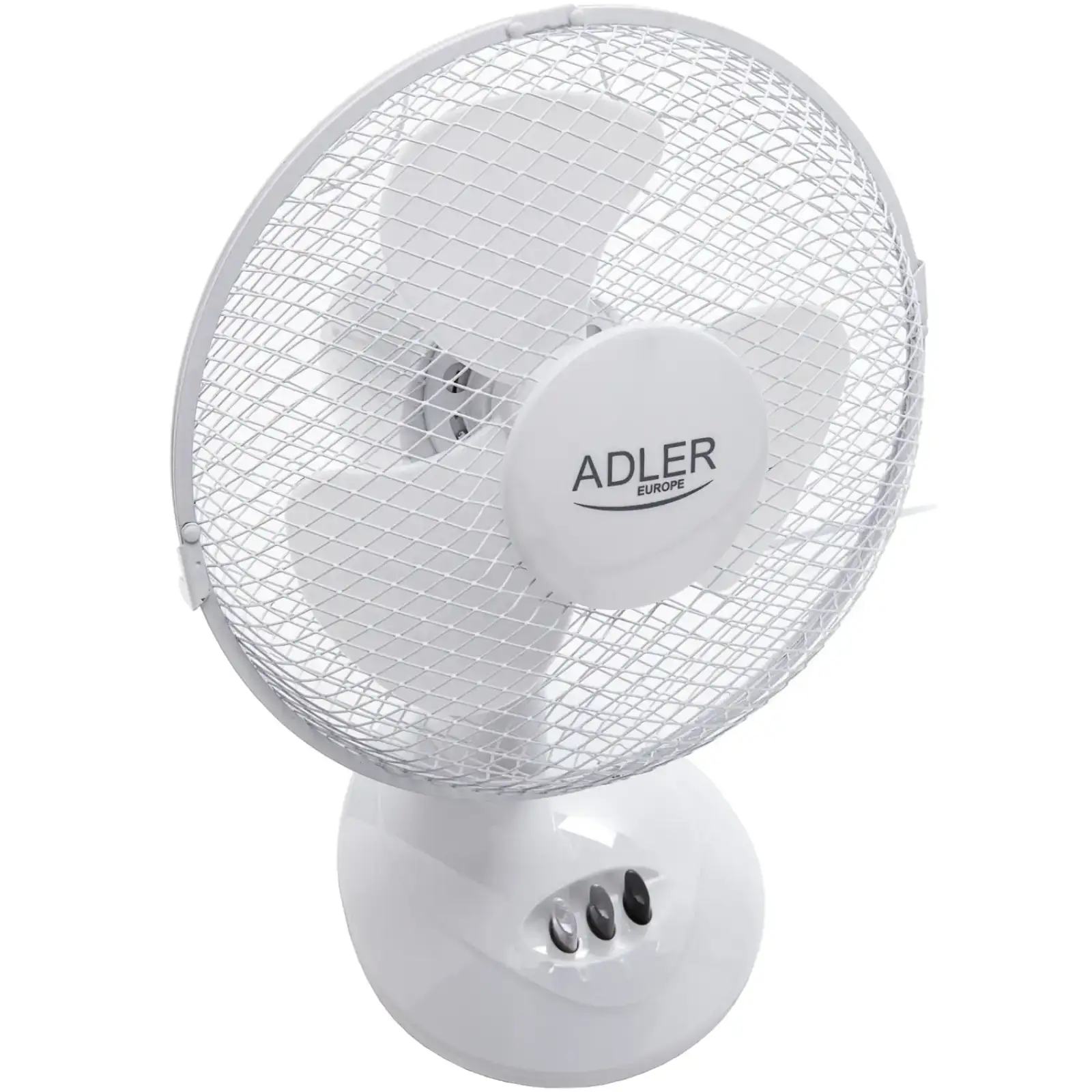 Вентилятор AdlerAD 7302 white настільний/ 45Вт/ D=23см/ автоповорот/ білий (AD7302) UA