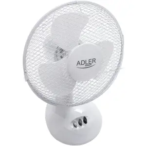 Вентилятор AdlerAD 7302 white настільний/ 45Вт/ D=23см/ автоповорот/ білий (AD7302) UA