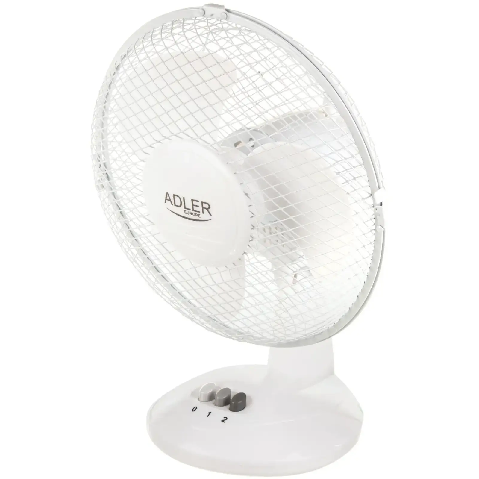 Вентилятор AdlerAD 7302 white настільний/ 45Вт/ D=23см/ автоповорот/ білий (AD7302) UA
