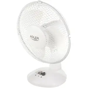 Вентилятор AdlerAD 7302 white настільний/ 45Вт/ D=23см/ автоповорот/ білий (AD7302) UA