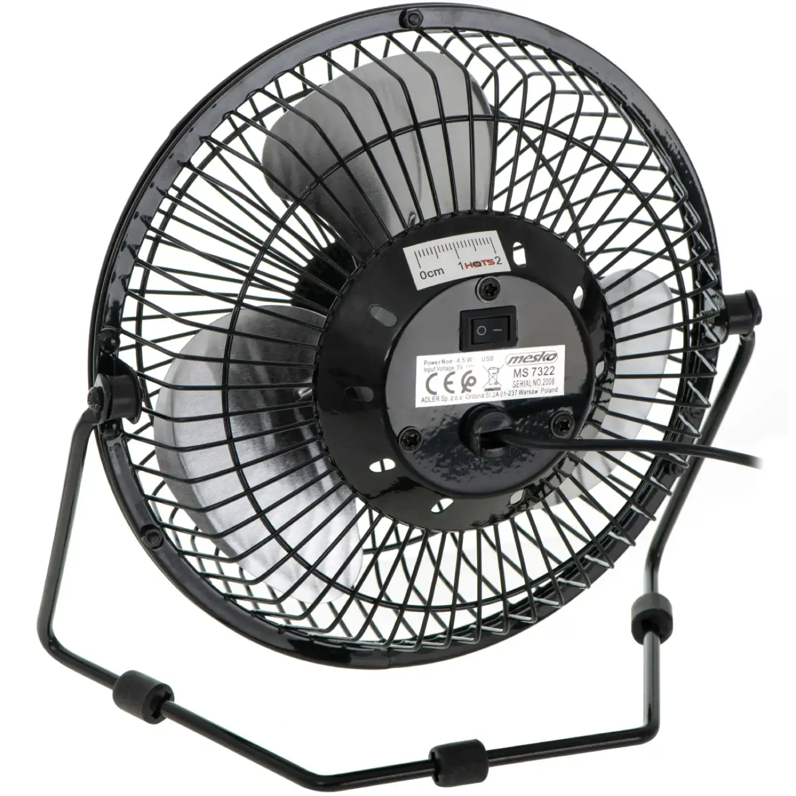 Вентилятор Mesko MS 7322 настільний/ USB/ 4,5Вт/ D=15см/ чорний (MS7322) UA