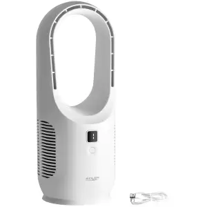 Вентилятор AdlerAD 7343 настільний/ безлопатевий/ акумуляторний/ 5Вт/ Li-ion 2200mAh/ USB-C/ білий (AD7343) UA