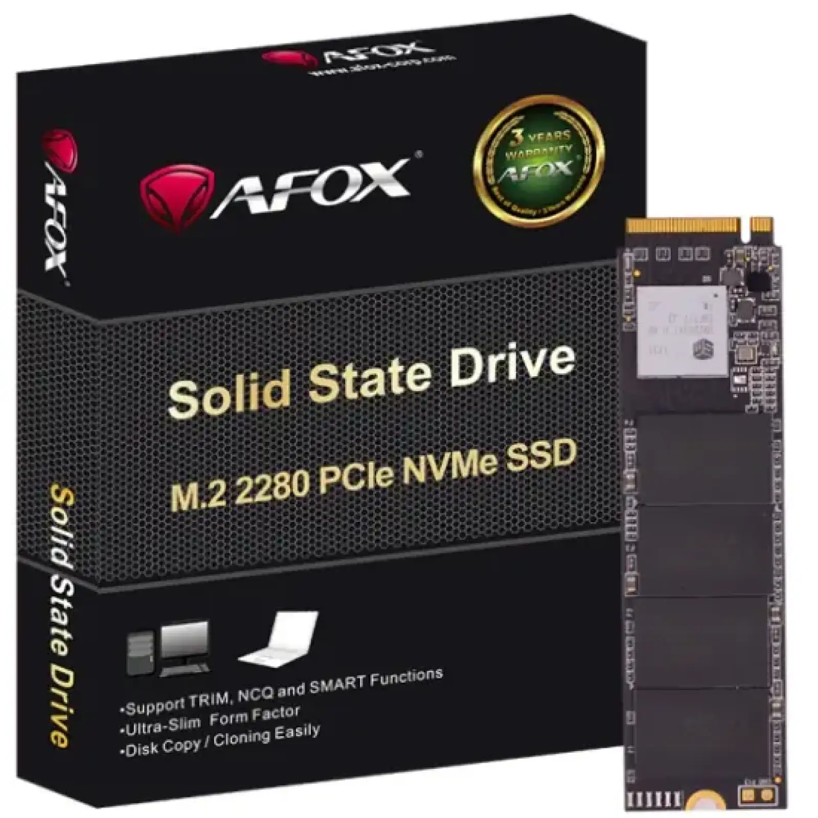 SSD накопичувач 512Gb AFox ME300 M.2 2280 PCIe NVMe Gen 3x4 3D TLC NAND, Retail (ME300-512GN) UA