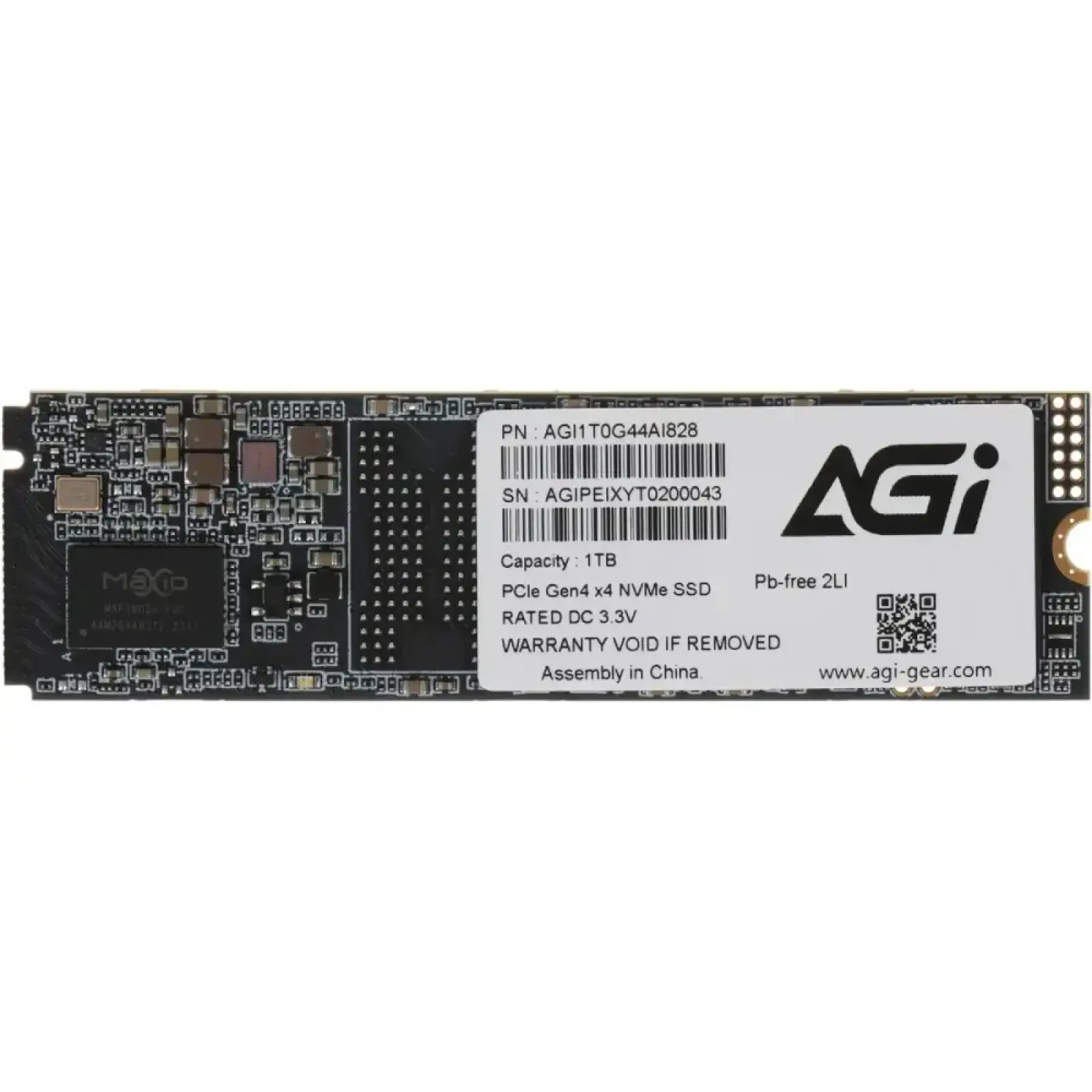 SSD накопичувач 1Tb AGI AI828 M.2 2280 PCIe Gen 4x4 NVMe 1.4 3D NAND, Retail (AGI1T0G44AI828-CB) UA