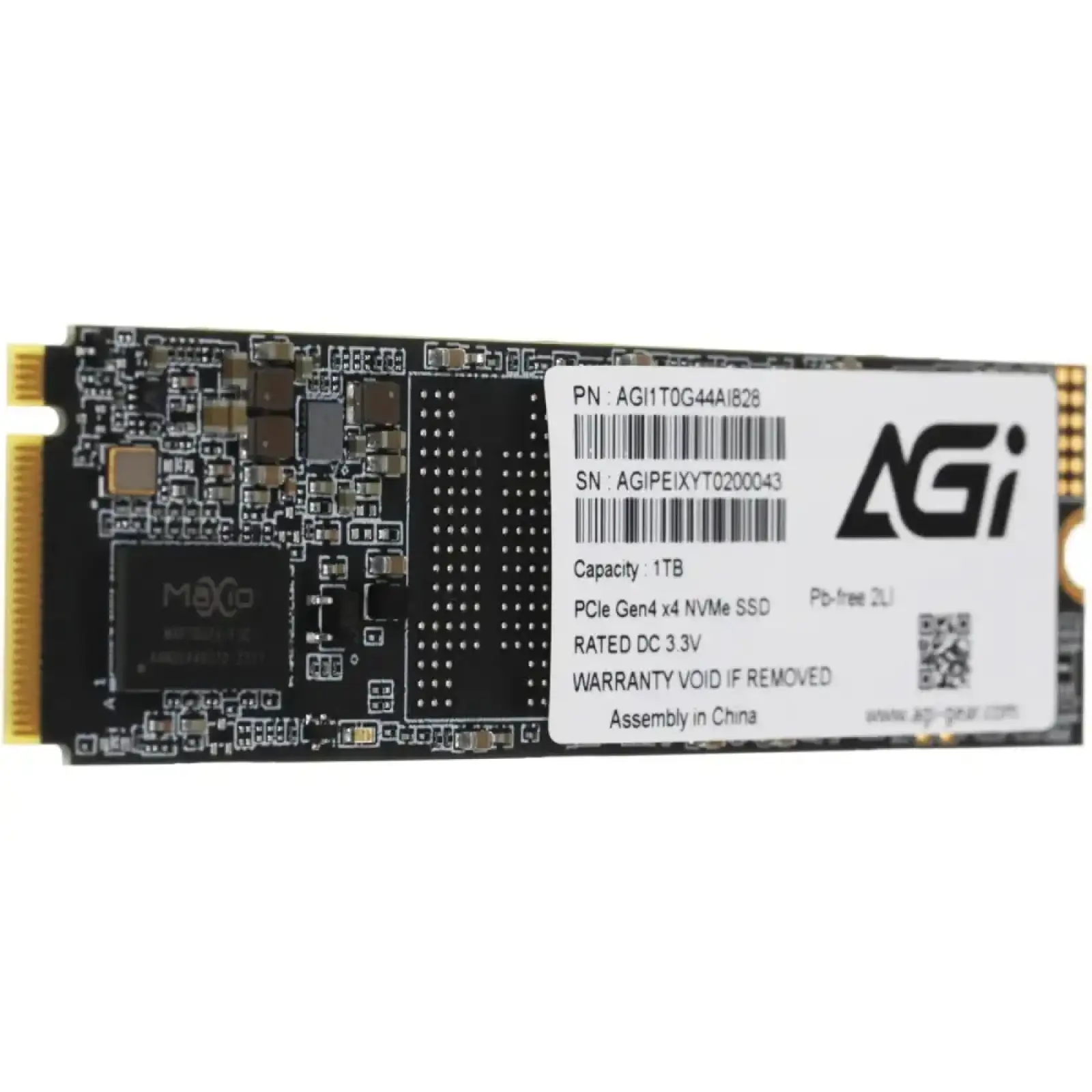 SSD накопичувач 1Tb AGI AI828 M.2 2280 PCIe Gen 4x4 NVMe 1.4 3D NAND, Retail (AGI1T0G44AI828-CB) UA