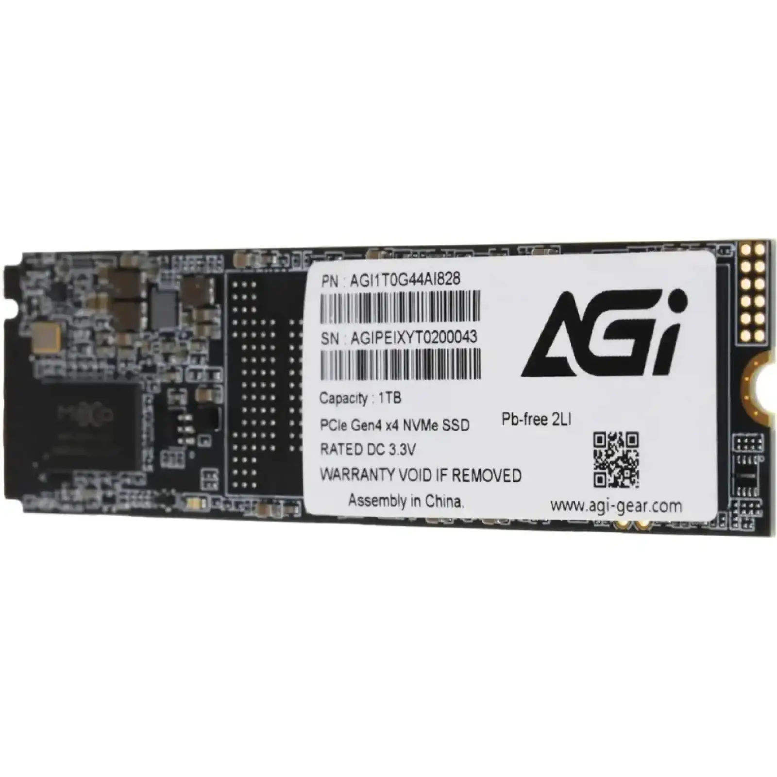 SSD накопичувач 1Tb AGI AI828 M.2 2280 PCIe Gen 4x4 NVMe 1.4 3D NAND, Retail (AGI1T0G44AI828-CB) UA