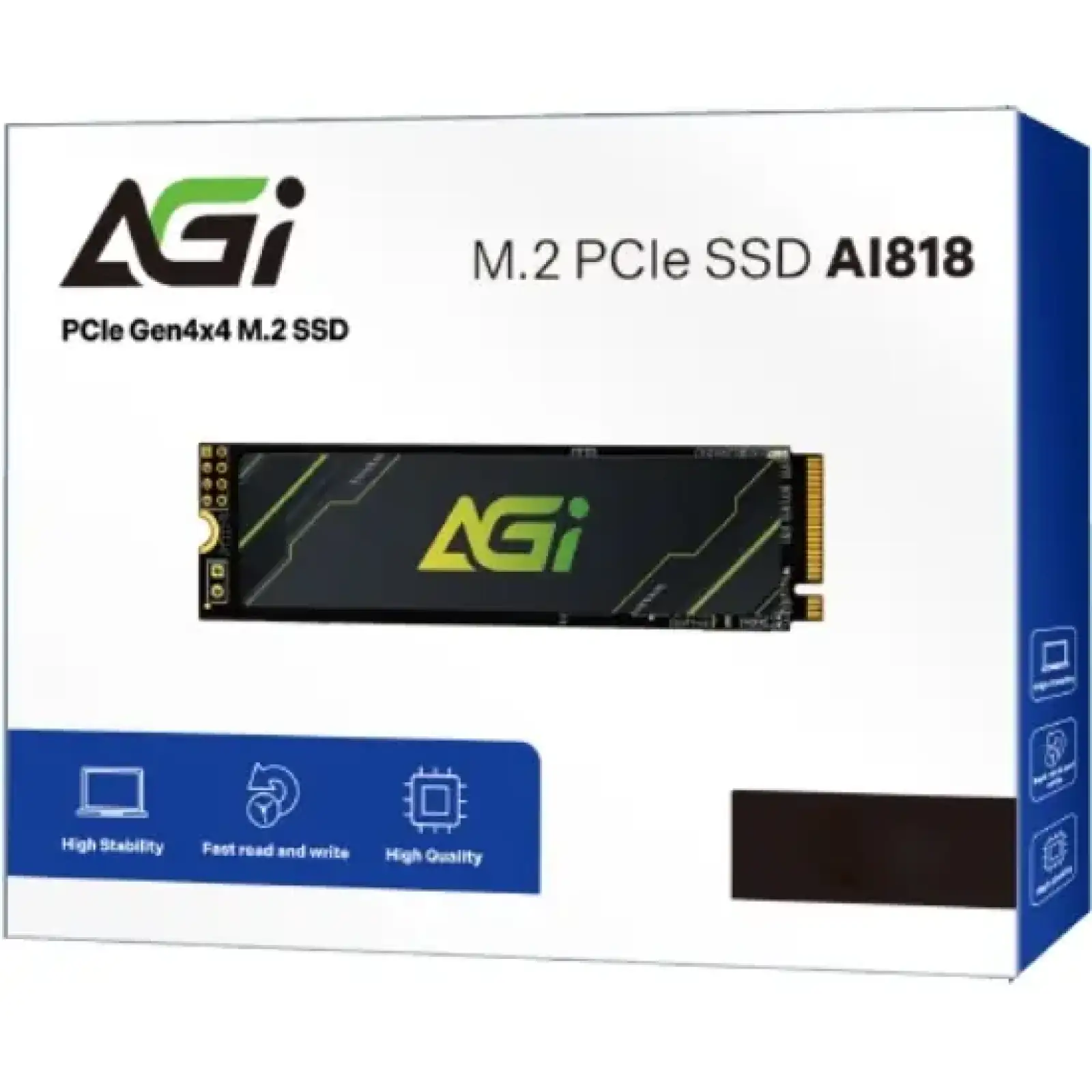 SSD накопичувач 2Tb AGI AI818 M.2 2280 PCIe Gen 4x4 NVMe 1.4 QLC, Retail (AGI2T0G43AI818-CB) UA
