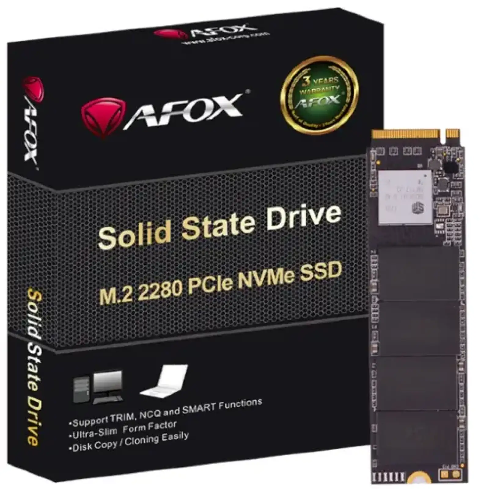 SSD накопичувач 1Tb AFox ME300 M.2 2280 PCIe NVMe Gen 3x4 3D TLC NAND, Retail (ME300-1000GN) UA