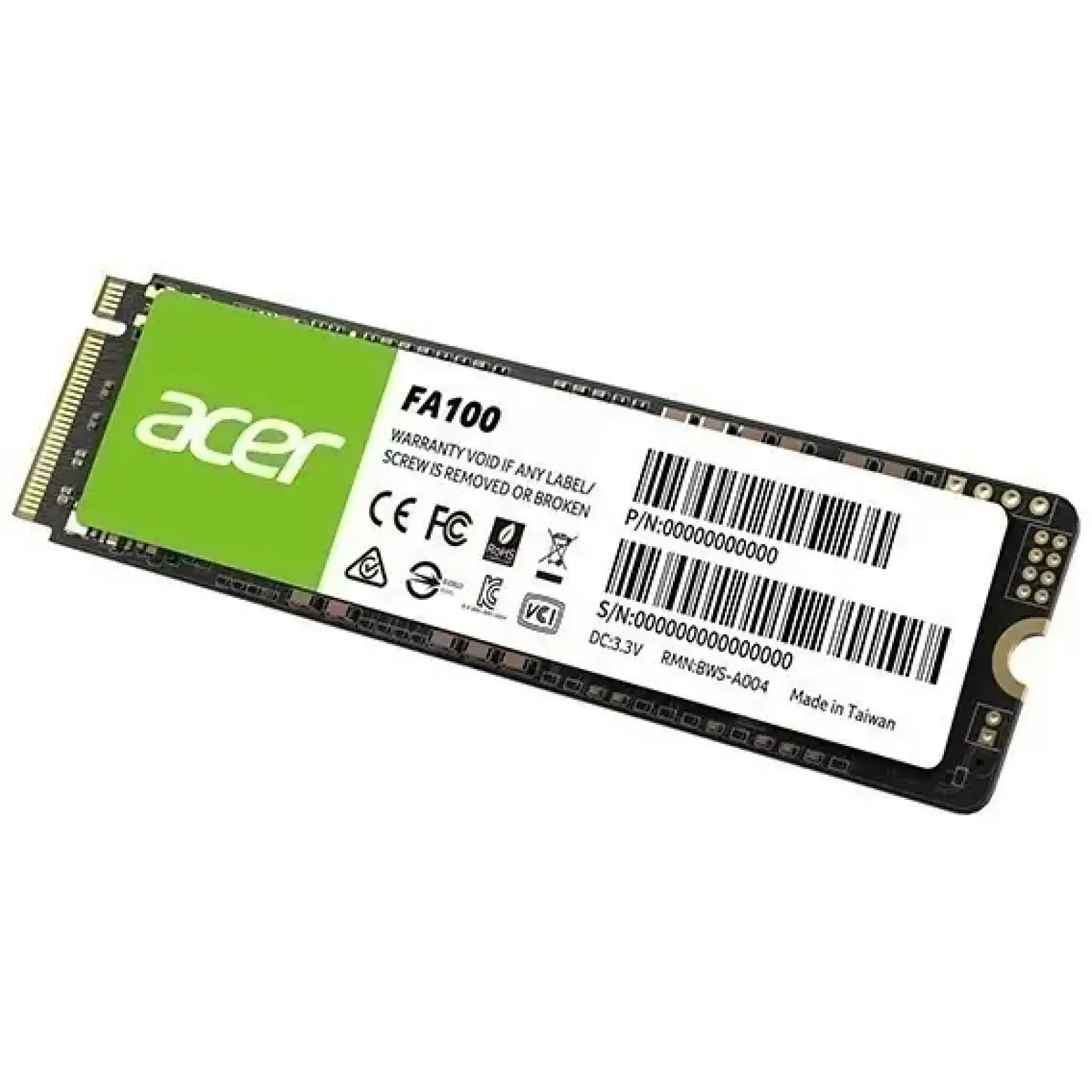 SSD накопичувач 256Gb Acer FA100 M.2 2280 NVMe 1.4 PCIe Gen 3x4 3D NAND, Retail (BL.9BWWA.118) UA