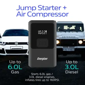 Автомобільний Jump Starter 10000mAh 37W USB-C,USB-A, 160 PSI, ліхтар 2W Energizer (JE10000JP) UA