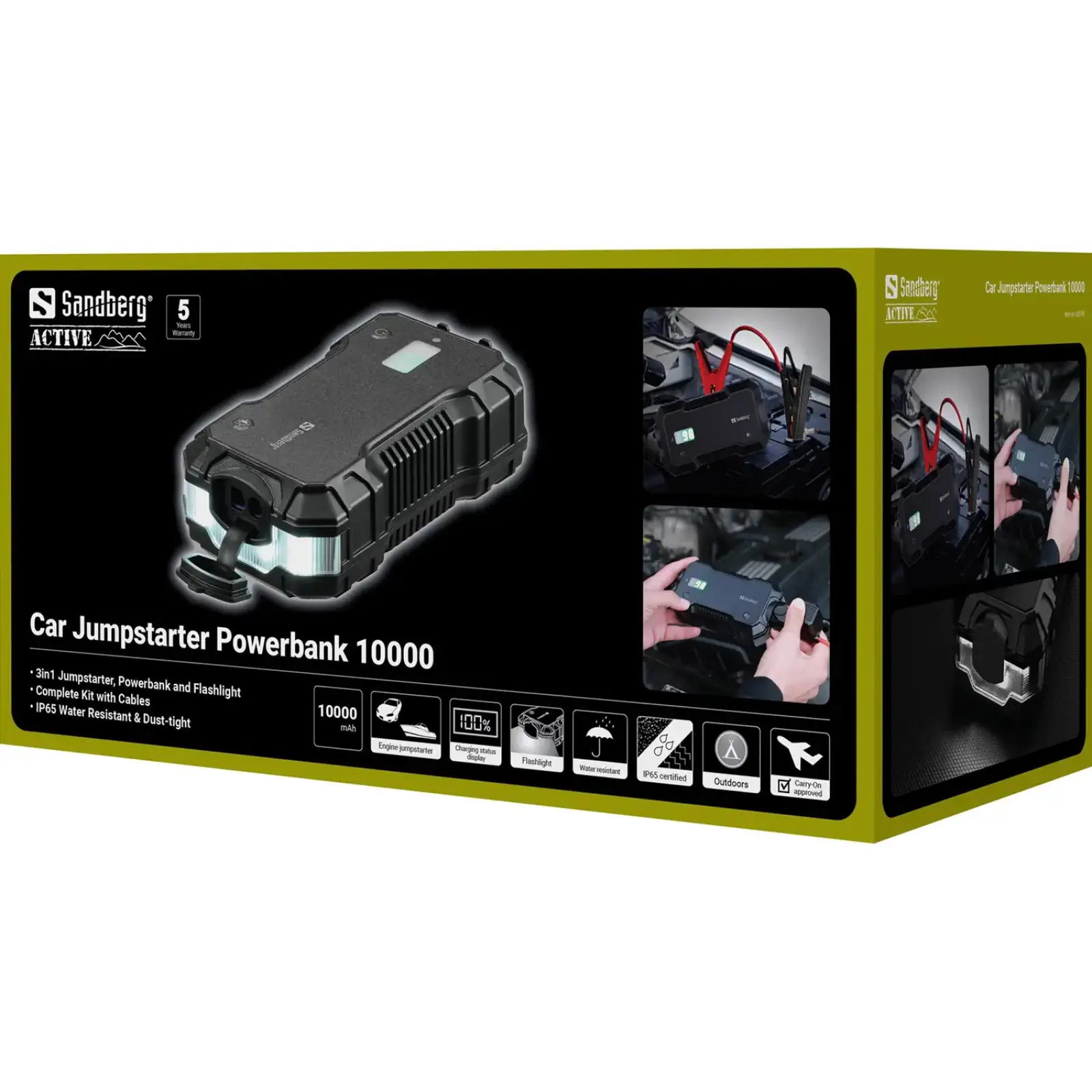 Автомобільний Jump Starter 10000mAh 18W USB-C,USB-A, ліхтар 2W Sandberg (420-98) UA