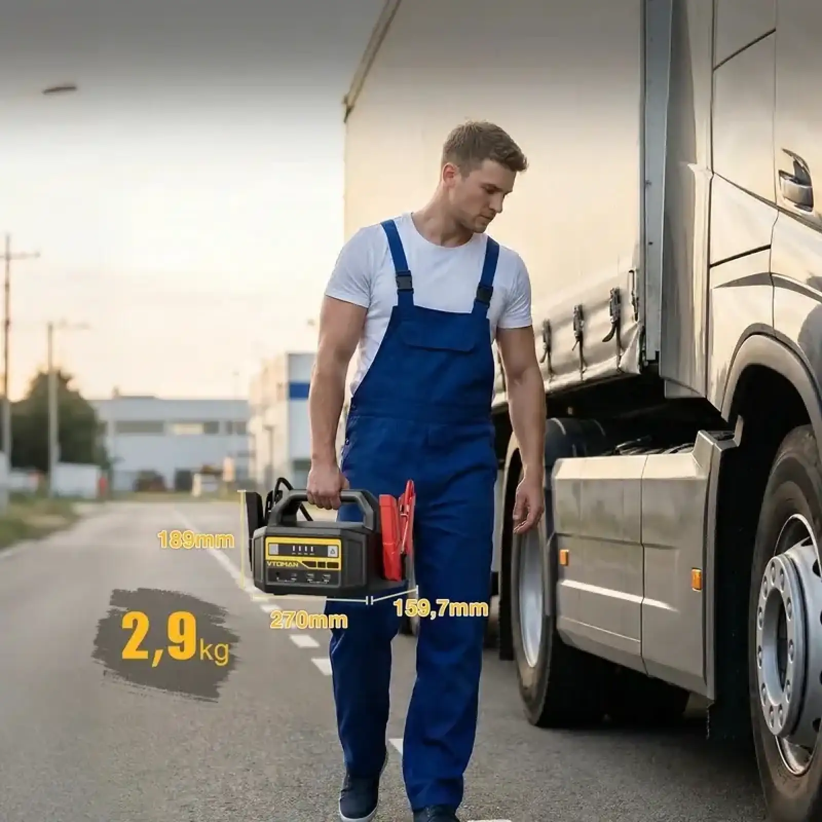 Автомобільний Jump Starter V-Truck 6000A, 12V/24V, 36400mAh, 145Вт, 133.59 Вт/год Vtoman UA