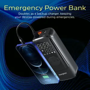 Автомобільний портативний компресор Energizer PAC4000 150 PSI, Power Bank 2000 мАг, Black UA