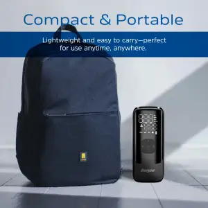 Автомобільний портативний компресор Energizer PAC4000 150 PSI, Power Bank 2000 мАг, Black UA