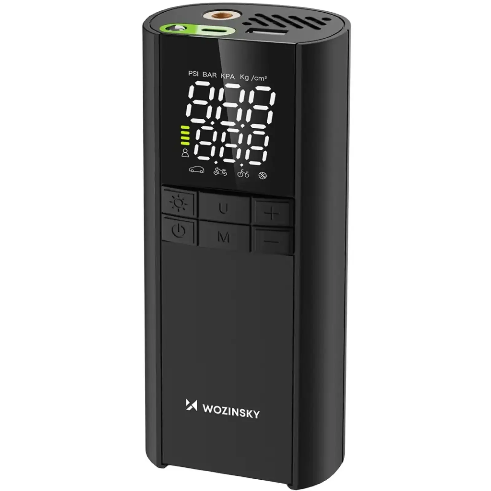 Автомобільний портативний компресор Wozinsky WPEP-8000 150 PSI, Power Bank 8000 мАг, Black (5907769384226) UA