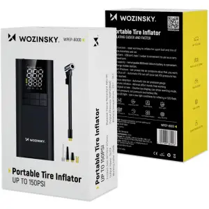 Автомобільний портативний компресор Wozinsky WPEP-8000 150 PSI, Power Bank 8000 мАг, Black (5907769384226) UA