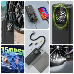 Автомобільний портативний компресор Wozinsky WPEP-8000 150 PSI, Power Bank 8000 мАг, Black (5907769384226) UA