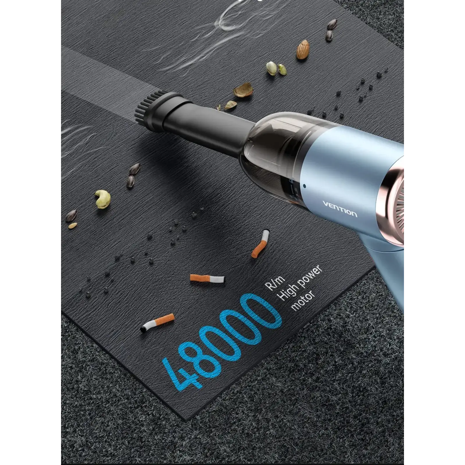 Автомобільний пилосос Vention 5000Pа 70W Li-Ion USB-C 4000мА/г синій (KRAL0) UA