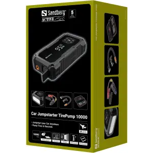 Автомобільний Jump Starter TirePump, компресор 150PSI 10000mAh USB-A, USB-C,ліхтар 2W Sandberg (421-21) UA