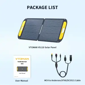 Сонячна панель Vtoman 110W 19V IP67 MC-4/Anderson/XT60/DC5521 (VS110) UA