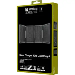 Сонячна панель Sandberg 40W (83x32,1см) DC40W, 5V/3.4A USB-A (23W) + 5V/3A QC3.0 + USB-C PD(30W) # (421-20) UA