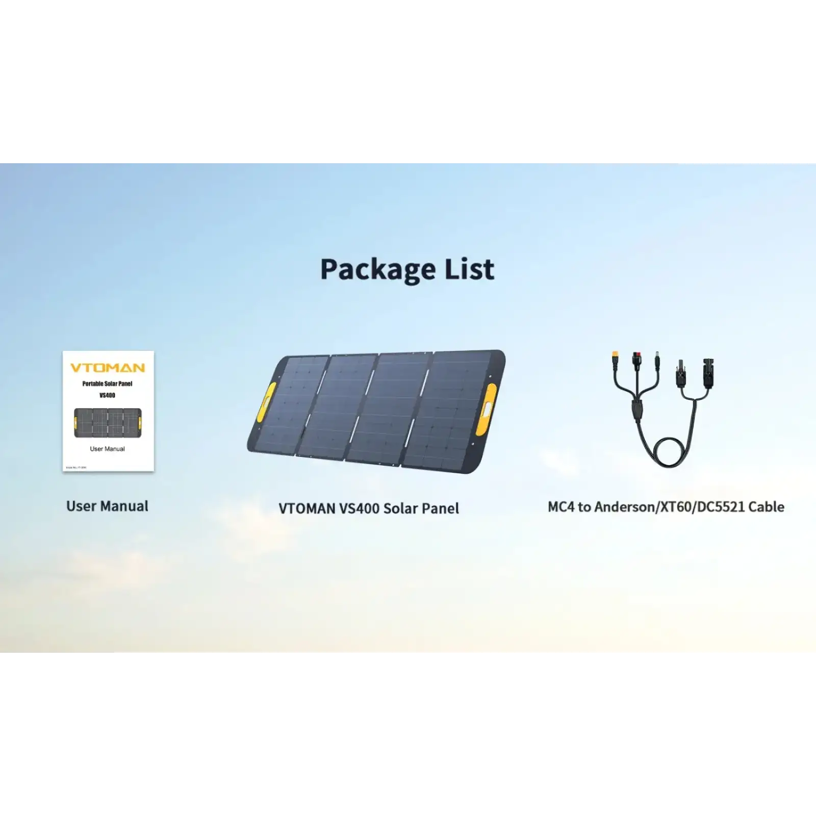 Сонячна панель Vtoman 400W 40V IP67 MC-4/Anderson/XT60/DC5521 (VS400) UA