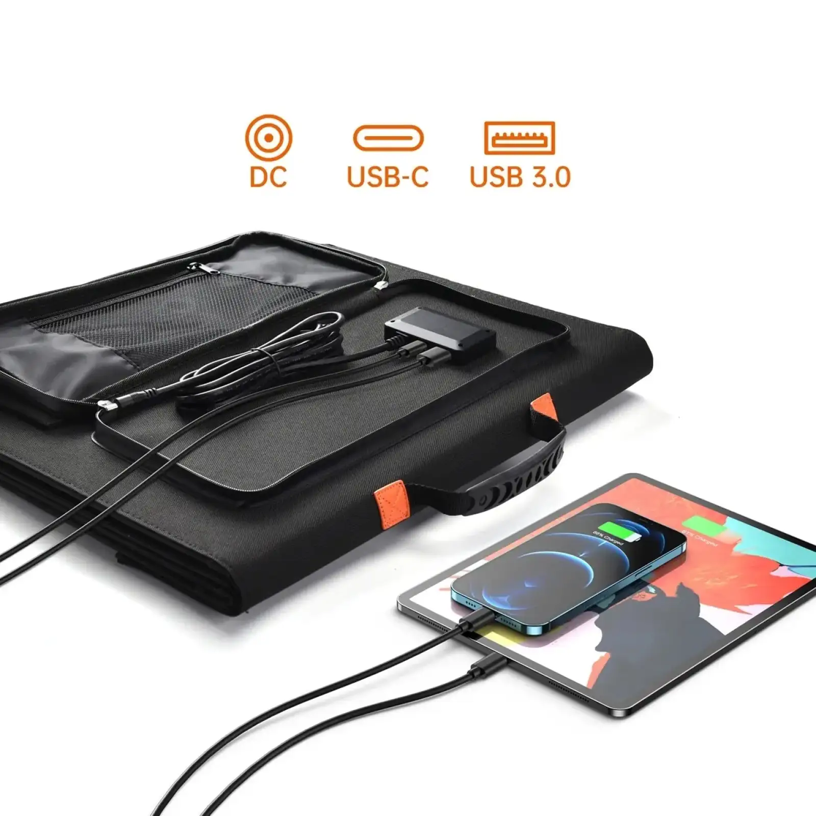 Сонячна панель Choetech 120W DC120W,1*USB QC3.0 18W,1*USB-C PD3.0 60W 177x53см (SC008-V2-BK#) UA