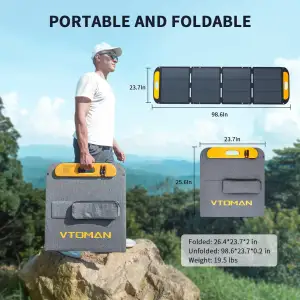 Сонячна панель Vtoman 200W Pro 48V IP67 MC-4/Anderson/XT60/DC5521 (VS200 Pro) UA