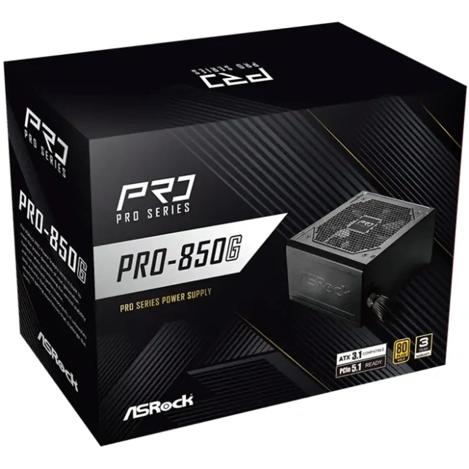 Блок питания 850W ASRock PRO PRO-850G 120mm, 80+ Gold, Retail UA