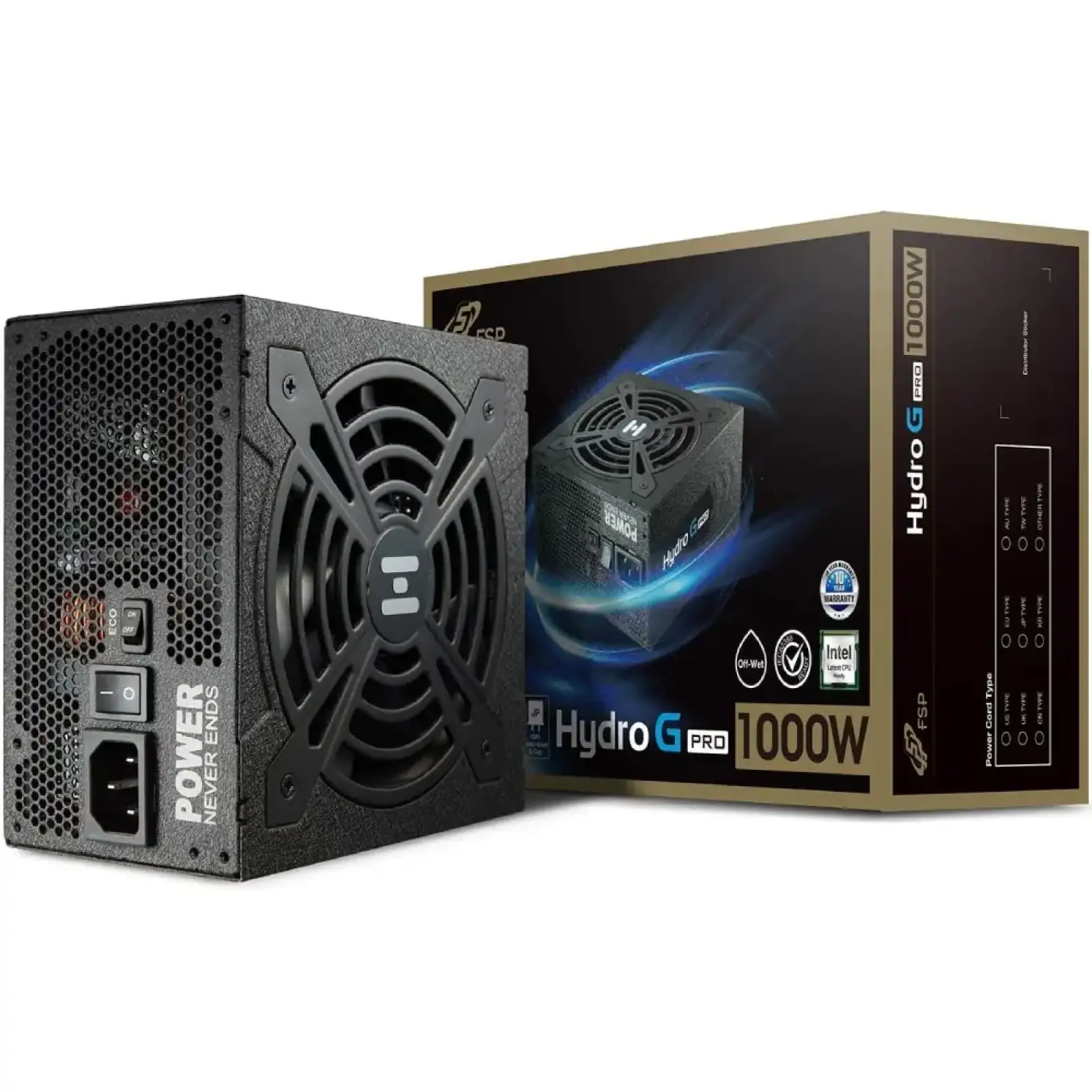 Блок питания 1000W FSP HYDRO G PRO HG2-1000 ATX3.1 80+ Gold, 120mm FDB fan, Modular, Retail Box (HG2-1000 Gen5) UA