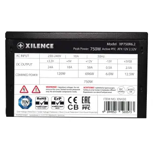 Блок питания 750W Xilence XP750R6.2_Bulk Performance C+ 120mm, 80+ White, Bulk UA