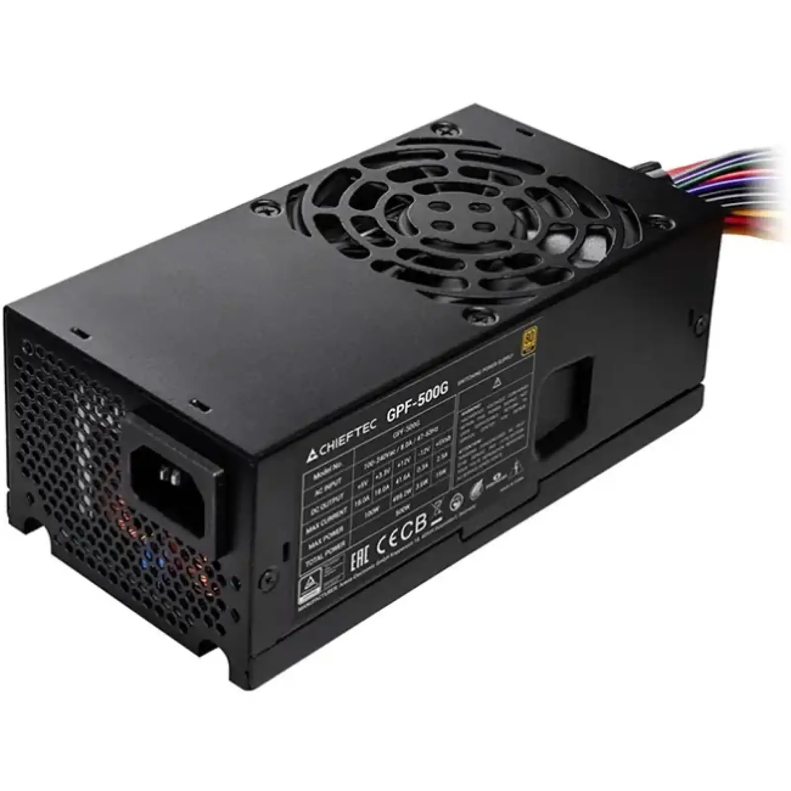 БЖ 500W Chieftec SMART GPF-500G 80 mm fan, 80Plus Gold, TFX, bulk UA