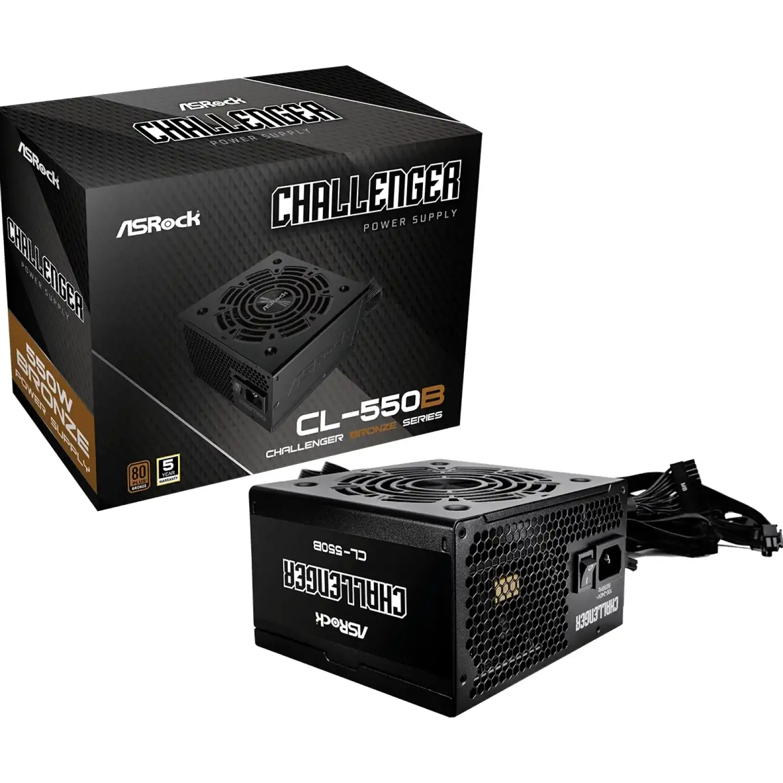 Блок живлення 550W ASRock Challenger CL-550B 120mm, 80+ Bronze, Retail UA