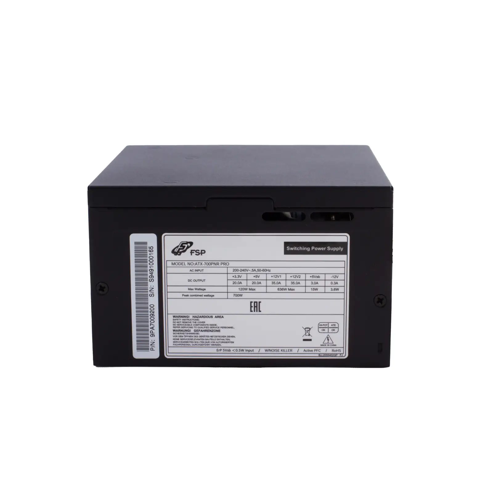Блок живлення 700W FSP ATX-700W PNR PRO 120mm silent fan, Retail Box (ATX-700PNR PRO) UA