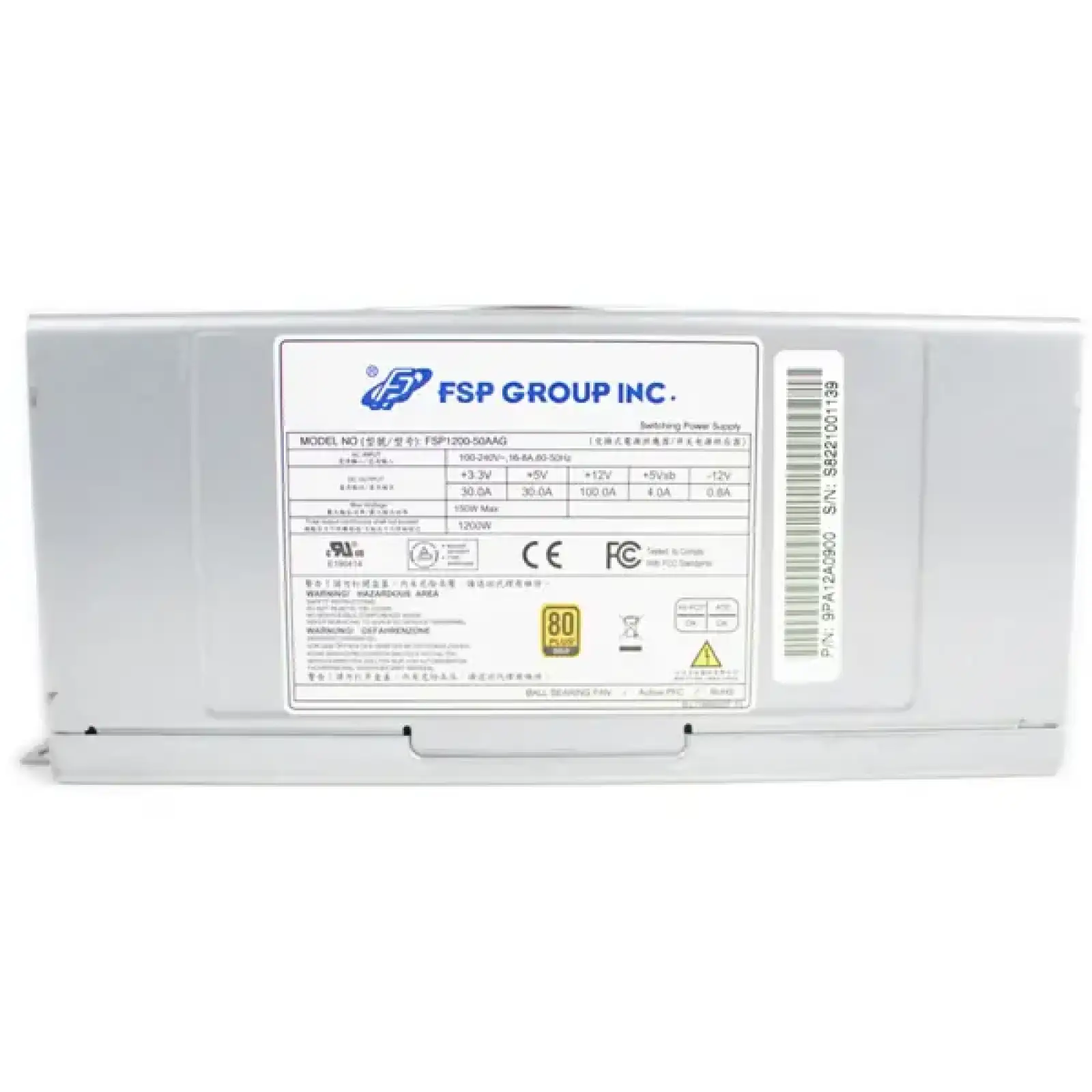 Блок живлення 1200W FSP FSP1200-50AAG 80+ GOLD, 6xPCI-E6+2, 135mm fan, Modular, C20, brown box UA