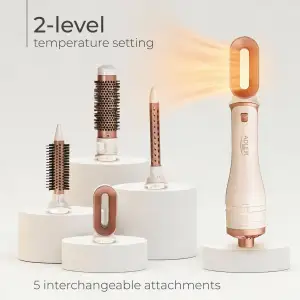 Стайлер Adler AD 2027 white, rose gold 1200Вт/ темп.режимів-2/ Cool shot/ насадок-5/ дорожній футляр (AD2027WRG) UA