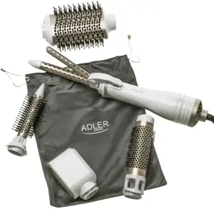 Стайлер Adler AD 2027 white champagne 1200Вт/ темп.режимів-2/ Cool shot/ насадок-5/ дорожній футляр (AD2027WC) UA