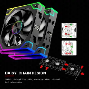 Вентилятор для корпуса 120mm*3 Xilence GAMING XPF360R.ARGB PWM REVERSE (XF073) UA