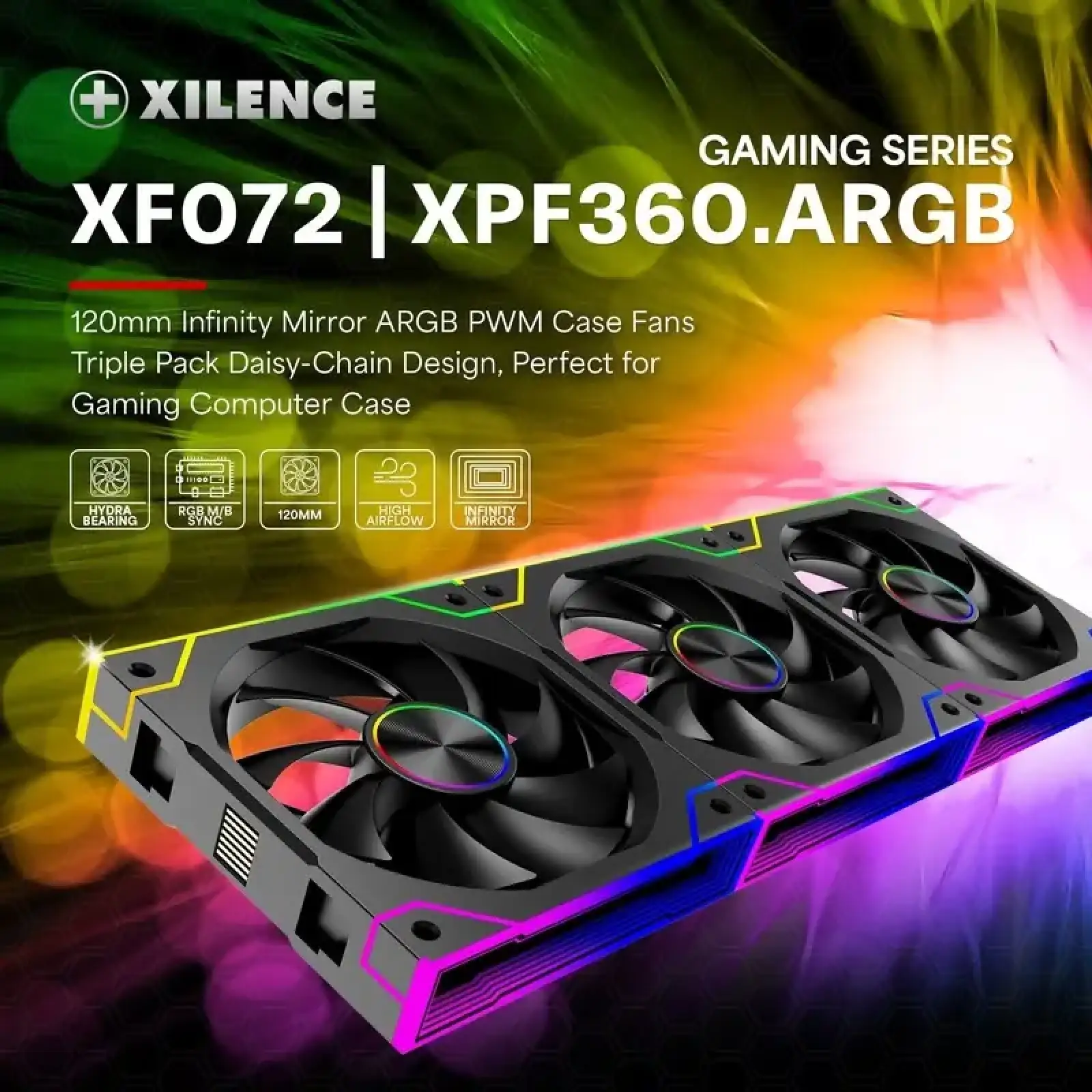 Вентилятор для корпуса 120mm*3 Xilence GAMING XPF360.ARGB PWM (XF072) UA