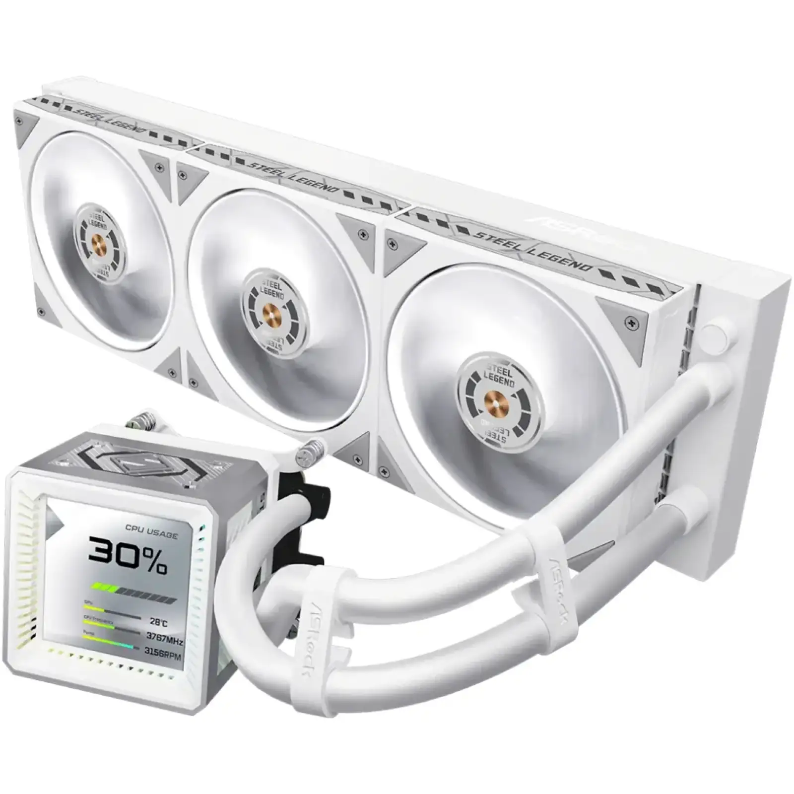 Система водяного охлаждения ASRock Steel Legend 360 LCD White UA